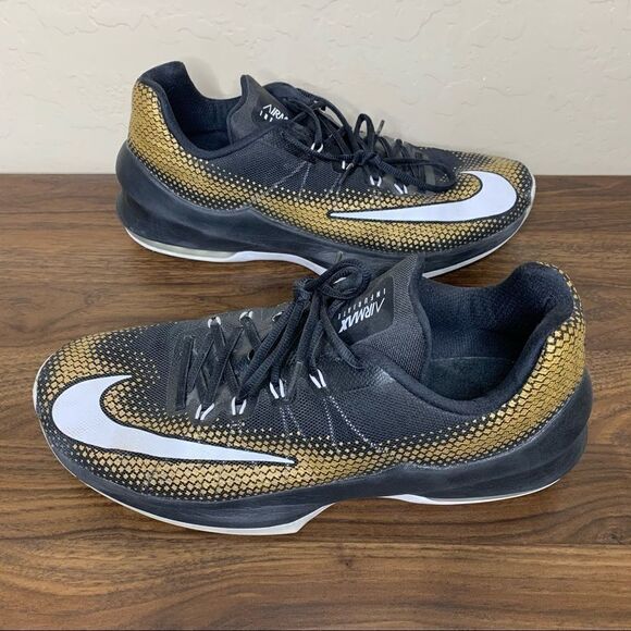 AIR MAX Infuriate Low Black White Metallic Gold - Picture 5 of 10